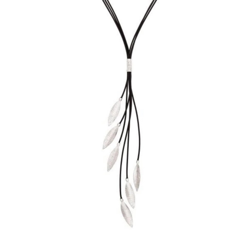Silpada Lauered Leaf .925 Silver/Leather Necklace